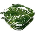 thumbnail image 1 of Palm Green Indoor/Outdoor Chair Cushions with Ties, Seat Pads for Patio Furniture Garden Home Office Decoration, D16xW17 Inch 2 Pack, 1 of 4