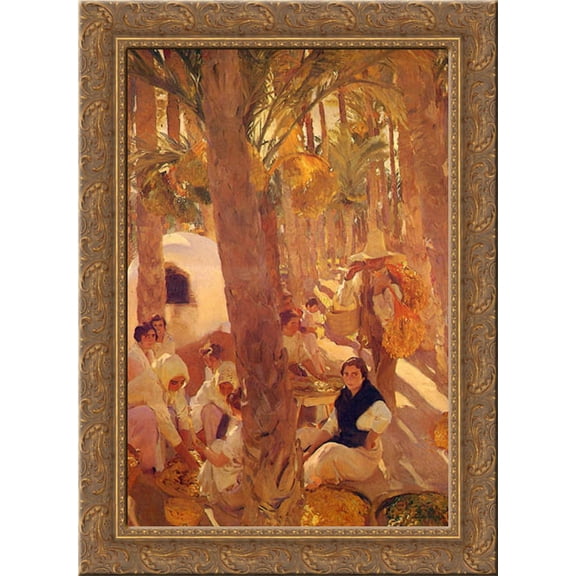 Palm Grove 19x24 Gold Ornate Wood Framed Canvas Art by Sorolla y Bastida, Joaquin
