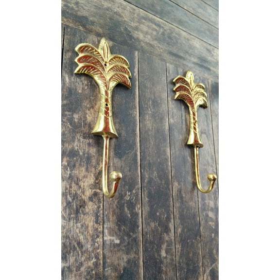 Palm Haven Bronze Wall Hooks Set of 2 - Stylish, Functional, Tropical Charm Elegant Palm Tree Design, Home Decor