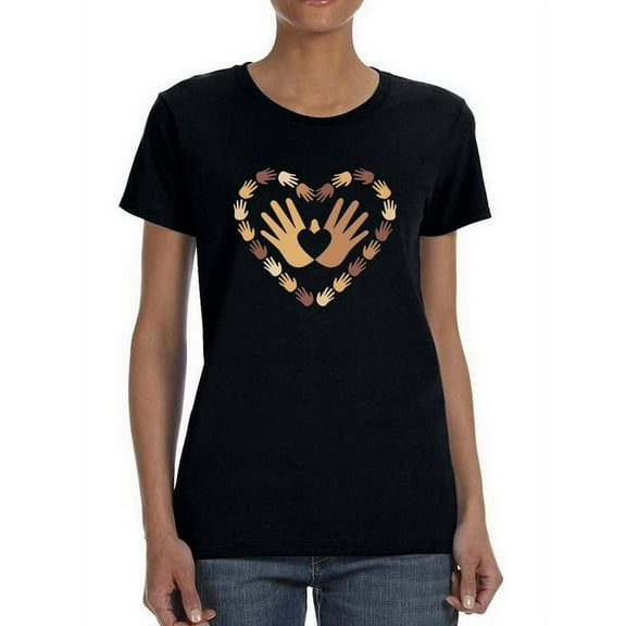 Palm Heart T-Shirt Women -Smartprints Designs, Female Large