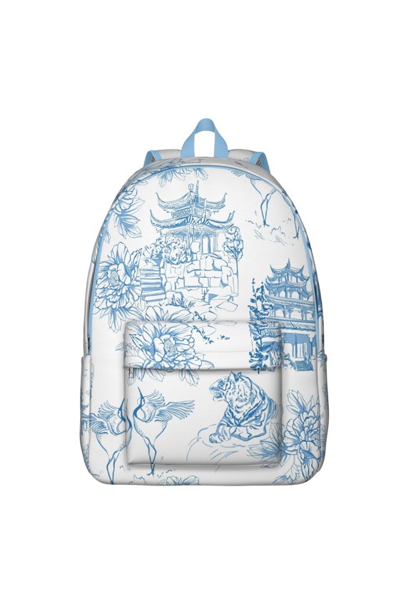 Palm Inspired Floral Backpack, Hawaiian Tropical Leaf School Bag with Jungle Leaves Pattern, Vibrant Summer Design, Beach Vacation Aesthetic