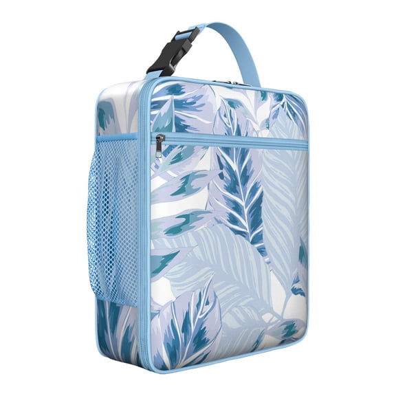 Palm Inspired Floral Leafy Insulated Lunch Bag – Hawaiian Tropical Leaf Palm Leaf Hawaiian Floral Aloha Tropical Plant Jungle Leaves Colorful Exotic Beach Vacation Summer Vibrant Retro Botanical Tote