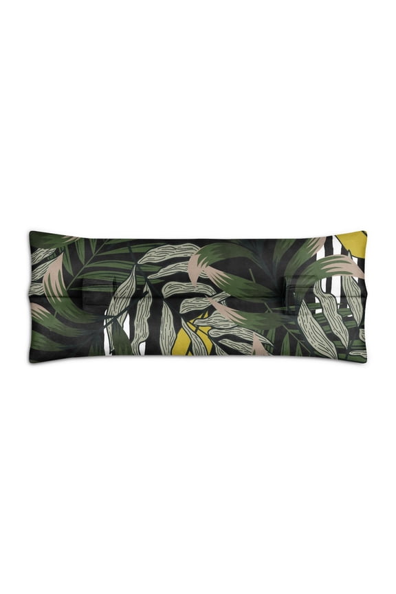 Palm Inspired Seatbelt Cushion for Mastectomy Summer Tropical Leaf Pattern, Soft & Protective Recovery Pillow