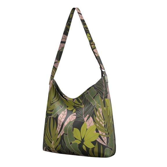 Palm Inspired Summer Sling Bag - Adjustable Strap Multi-Pocket Women's Purse for Travelers & Working Professionals