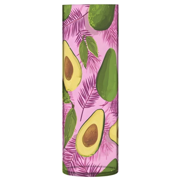 Palm Leaf Avocado Pattern Vase Flower Vase Clear Unbreakable Plastic Tall Decorative 11.8in