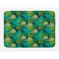 thumbnail image 1 of Palm Leaf Bath Mat, Rhythmic Motif Pattern of Digitally Illustrated Tropical Jungle, Plush Bathroom Decor Mat with Non Slip Backing, 29.5" X 17.5", Dark Green Multicolor, by Ambesonne, 1 of 2
