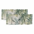 thumbnail image 1 of Palm Leaf Curtain Valances for Windows, Kitchen Valance Window Treatments Panel 2 Pack, Green Tropical Plant Summer Botanical Rod Pocket Short Curtains for Bathroom Bedroom 42 x 12 Inch, 1 of 8