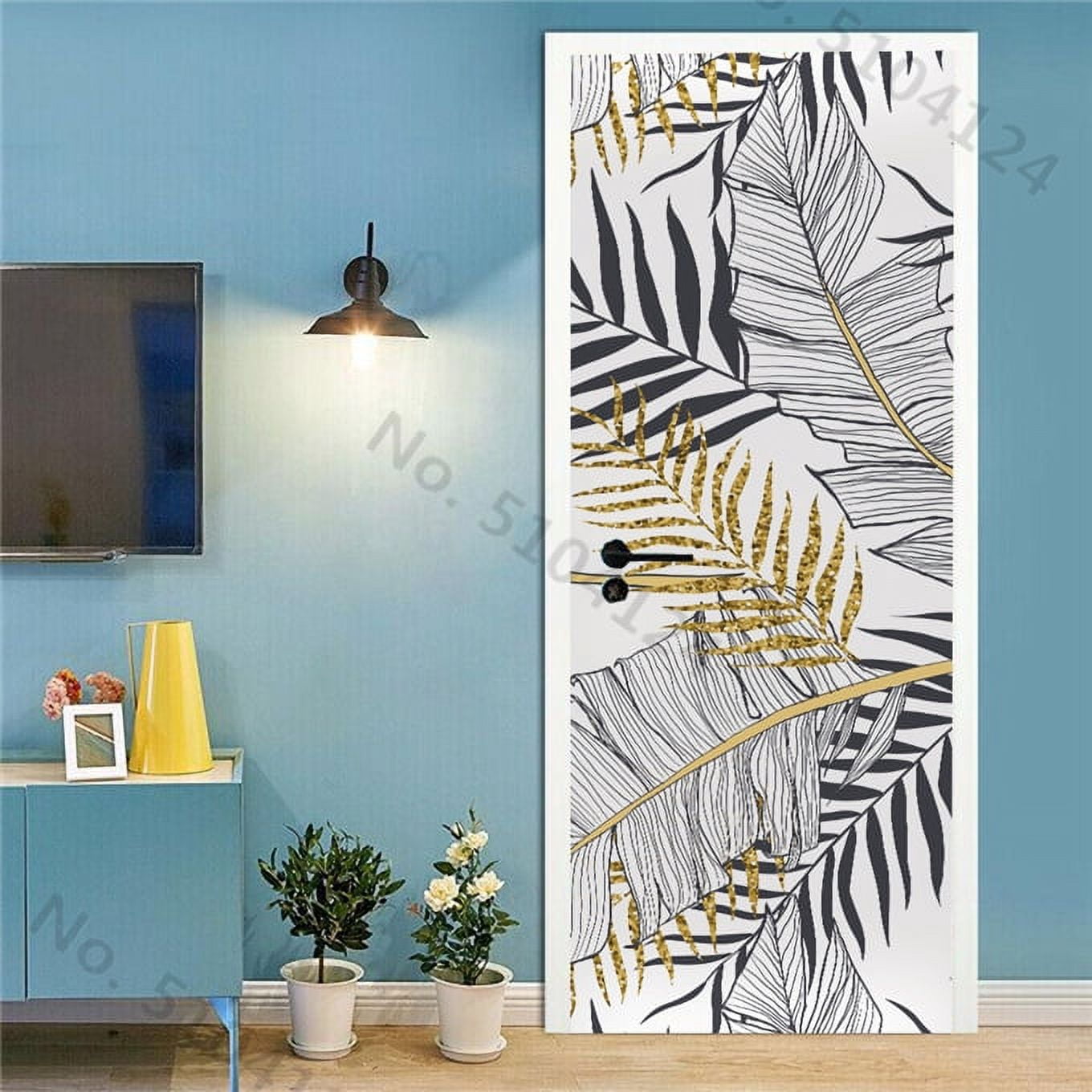 Neon Palm Leaf Edm Print Door Mat main image 1