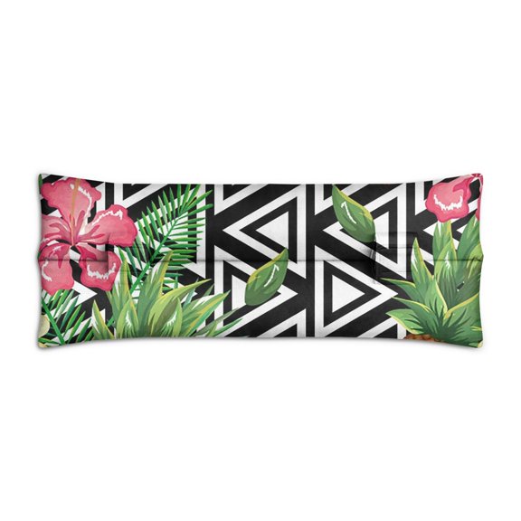 Palm Leaf & Exotic Floral Mastectomy Pillow for Car - Lightweight Seatbelt Pressure Relief Pad - Post-Op Recovery Accessory