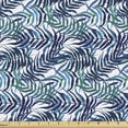 thumbnail image 1 of Ambesonne Palm Leaf Fabric by the Yard Upholstery, Tropical Nature Exotic, 10 Yards, Turquoise Navy Blue, 1 of 4