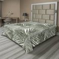 thumbnail image 1 of Ambesonne Palm Leaf Flat Bedding Sheet Soft Top Sheet, Vintage Hawaii Pattern, King, Taupe Sage Green, 1 of 1