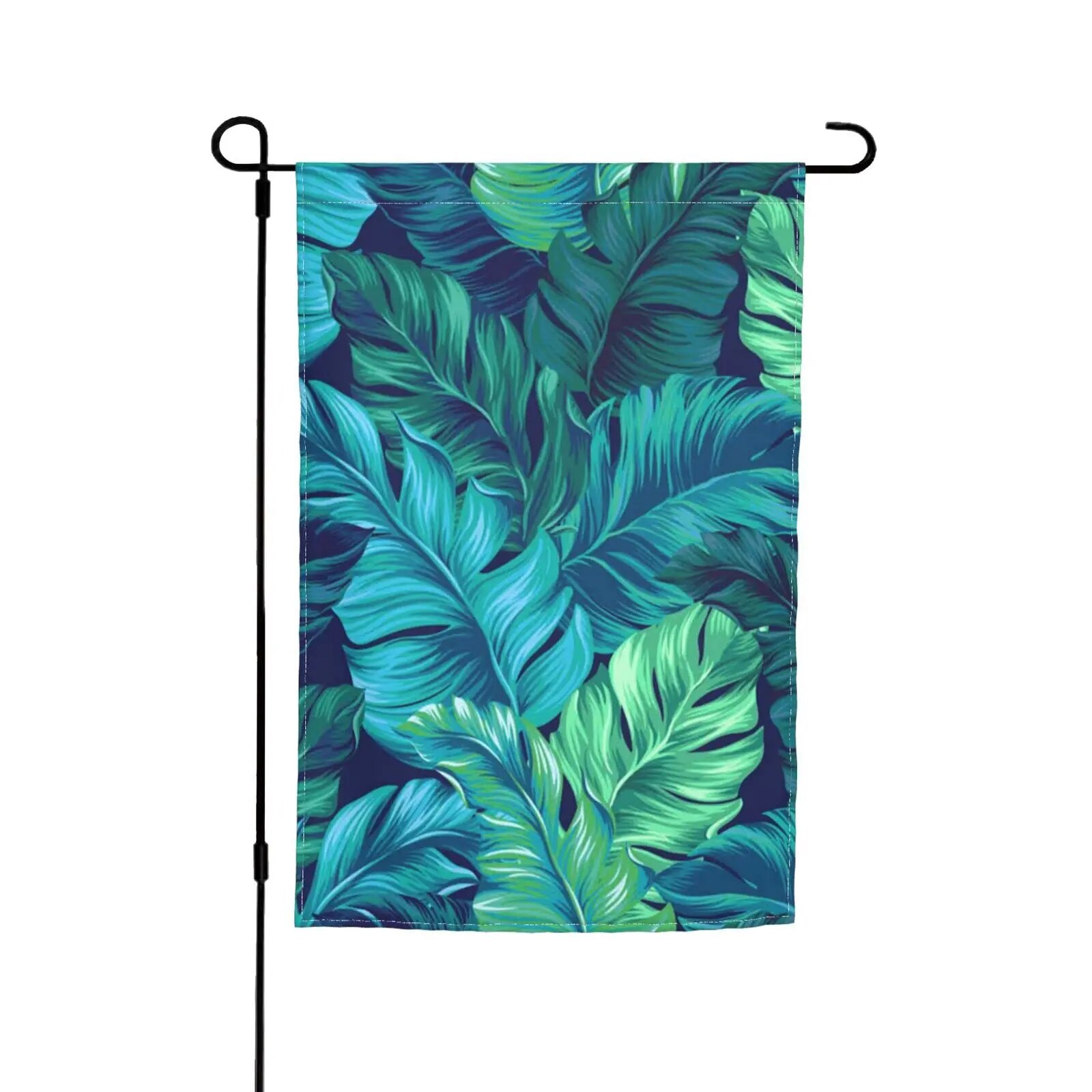 Palm Leaf Garden Flags Tropical Botanical Palm Tree Green Leaves Yard Flag Double Sided for
