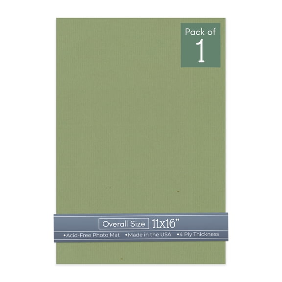 Palm Leaf Green 11x16 Uncut Art Mat Board - No Opening - 1 Mat