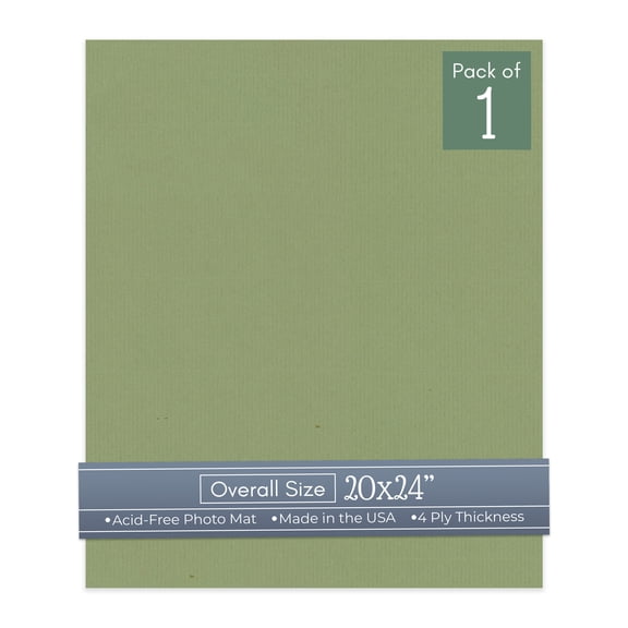 Palm Leaf Green 20x24 Uncut Art Mat Board - No Opening - 1 Mat