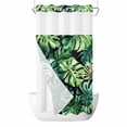 thumbnail image 1 of Palm Leaf No Hook Shower Curtain Waterproof, Bathroom Curtains with Snap in Liners and See Through Top Window, Green Tropical Plant Summer Nature Scenery Hotel Style Bathtub Curtains Shower 54"Wx78"L, 1 of 8