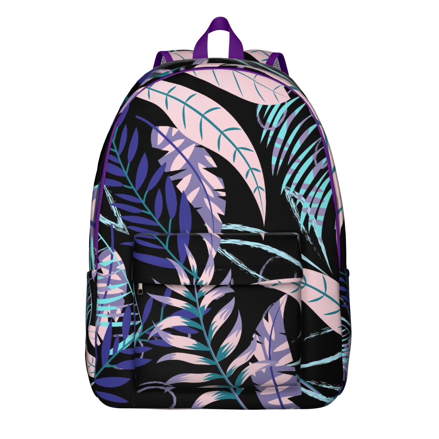 Vintage Hawaiian Floral Tropical Flower Hibiscus Palm Leaves Pattern Print Premium Backpack