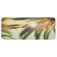 thumbnail image 1 of Palm Leaf Kitchen Mat, Beaming Sun Through Tree Branches Retro Effect Exotic Holiday Vacation Image, Plush Decorative Kitchen Mat with Non Slip Backing, 47" X 19", Green Orange, by Ambesonne, 1 of 1