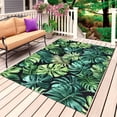 thumbnail image 1 of Palm Leaf Outdoor Rug 3x5 Ft, Non Slip Washable Area Rug, Green Tropical Plant Summer Nature Scenery Patio Rugs Carpet Runner, Large Floor Mat for Indoor/Outdoor Deck Porch Camping, 1 of 8