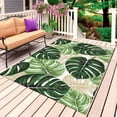 thumbnail image 1 of Palm Leaf Outdoor Rug 5x8 Ft, Non Slip Washable Area Rug, Tropical Plant Country Green Summer Patio Rugs Carpet Runner, Large Floor Mat for Indoor/Outdoor Deck Porch Camping, 1 of 8