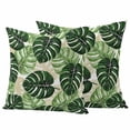 thumbnail image 1 of Palm Leaf Outdoor Waterproof Pillow Covers, Tropical Plant Country Green Summer Decorative Square Throw Pillowcase Sofa Cushion Sham for Patio/Couch/Chair, 26"x26" 2 Pack, 1 of 8
