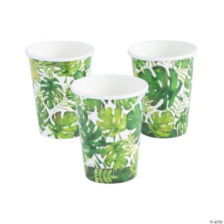 Palm Leaf Paper Cups, Luau, Party Supplies, 8 Pieces
