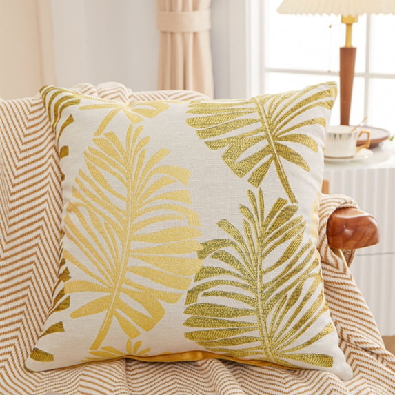 Palm Leaf Pillow Cover Bedside Sofa Cushion Decorative Throw Pillow Cover