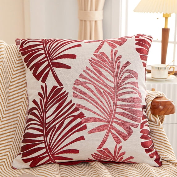 Palm Leaf Pillow Cover Bedside Sofa Cushion Decorative Throw Pillow Cover