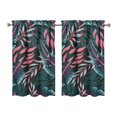thumbnail image 1 of Palm Leaf Print 2 Pack Short Curtains 27.5Wx39L Inch Semi-Sheer Rod Pocket Panels for Small Windows, 1 of 4