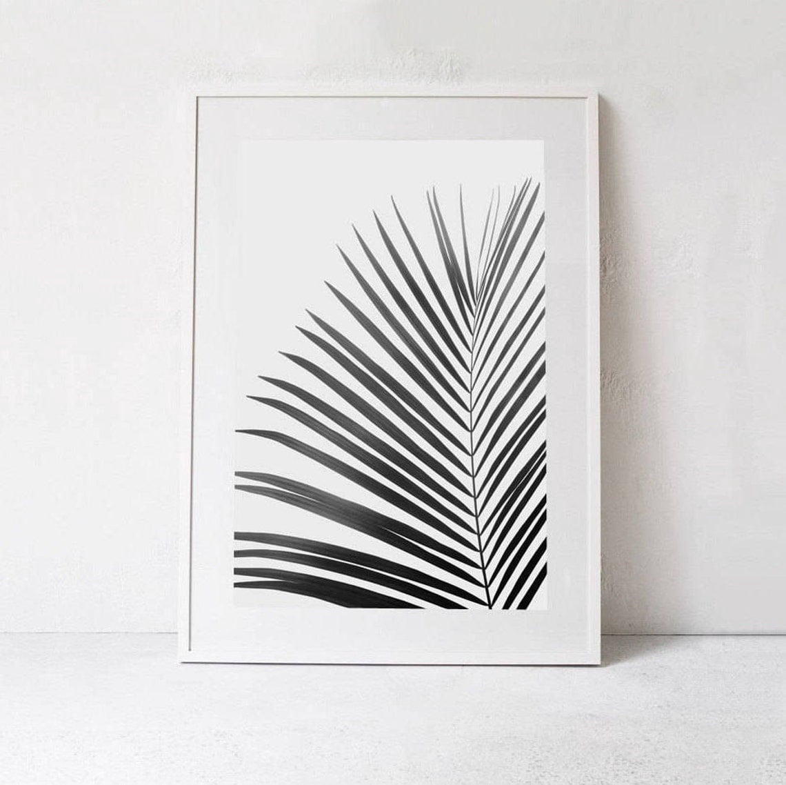 Palm Leaf Print Palm Art, Black And White Print Digital Print, Large ...