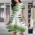 thumbnail image 1 of Palm Leaf Print Pattern Women's Classic Swing Skater Dress Casual Work Party Cocktail Dresses, 1 of 6