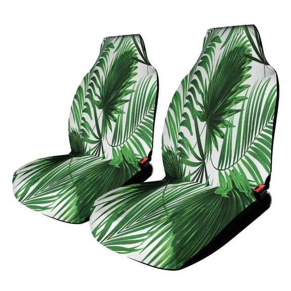 Palm Leaf Realistic Vivid Leaves of Palm Tree Car Seat Covers Front Seats Universal Fit for Cars SUV Truck Auto Interior Accessories