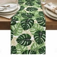 thumbnail image 1 of Palm Leaf Table Runner - 70 Inch Long, Kitchen Dining Table Runner Dresser Scarves, Tropical Plant Country Green Summer Farmhouse Decor for Coffee Tables Wedding Party Banquet, 1 of 8