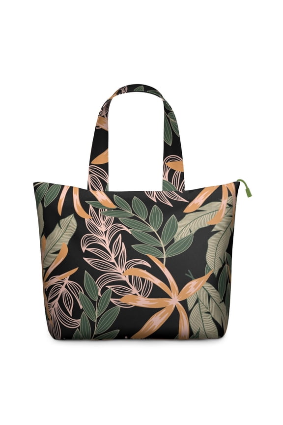 Palm Leaf Travel Bag Hawaiian Floral Weekender Duffel with Tropical Leaf, Aloha Inspired Botanical Jungle Pattern, Leafy Overnight Tote for Beach Vacation