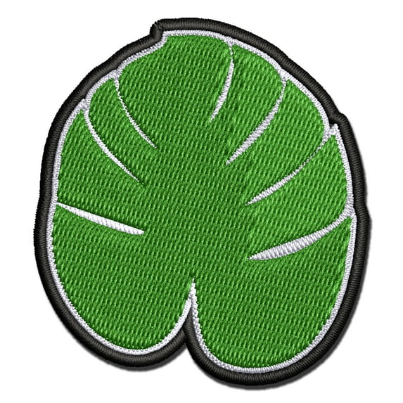 Palm Leaf Tropical Applique Multi-Color Embroidered Iron-On Patch - 2.0 Inch Mini