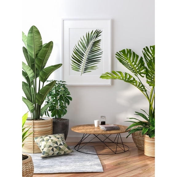 Palm Leaf Tropical Wall Art Print for Living Room, Unframed Canvas 8x10in