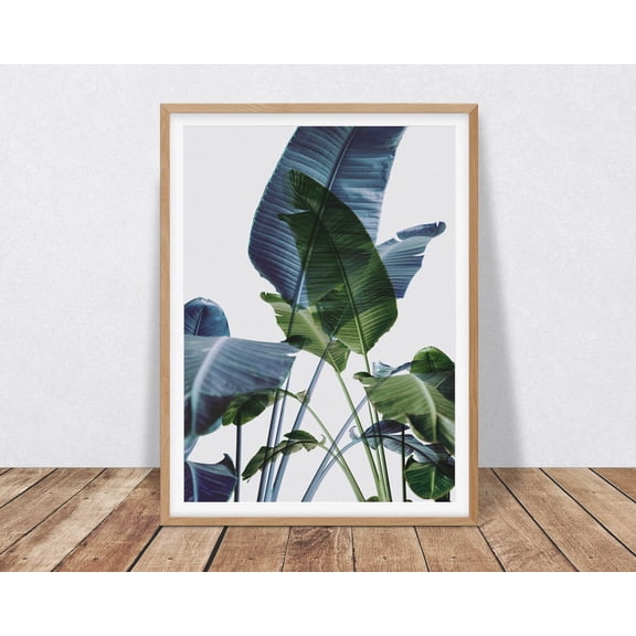 Palm Leaf Wall Art, Tropical Decor Palm Print Modern Coastal, Beige Neutral Color Wall Art, Neutral Decor Home Decor #4010, Unframed Poster Size 24x36