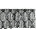 thumbnail image 1 of Palm Leaf Window Valance, Symmetric Tropical Leaves Exotic Island Botany Retro Jungle Nature Pattern, Curtain Valance for Kitchen Bedroom with Rod Pocket, 54" X 18", Black and White, by Ambesonne, 1 of 1