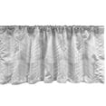 thumbnail image 1 of Palm Leaf Window Valance, Symmetric Tropical Leaves Exotic Island Botany Retro Jungle Nature Pattern, Curtain Valance for Kitchen Bedroom with Rod Pocket, 54" X 18", Grey and White, by Ambesonne, 1 of 1