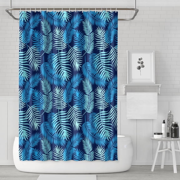 Palm Leaf and Exotic Shower Curtain Vibrant Tropical Floral Design 72x72 Inch Waterproof Machine Washable Quick Dry Includes 12 Hooks for Bathroom