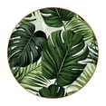thumbnail image 1 of Palm Leaves 6PCS Round Coasters, Microfiber Leather Drink Coasters Set of 6, 11x11 cm/4.3x4.3 in Absorbent Coaster for Drinks, Cup Coaster for Home and Kitchen Decor, 1 of 6