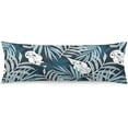 thumbnail image 1 of Palm Leaves Body Pillow Cover Blue White Tropical Leave Summer Palm Tree Leaf Long Pillowcase with Zipper Decorative Rectangle Cushion Covers Soft Large Bedding Pillow Cases for Couch,Sofa,20"x54", 1 of 5