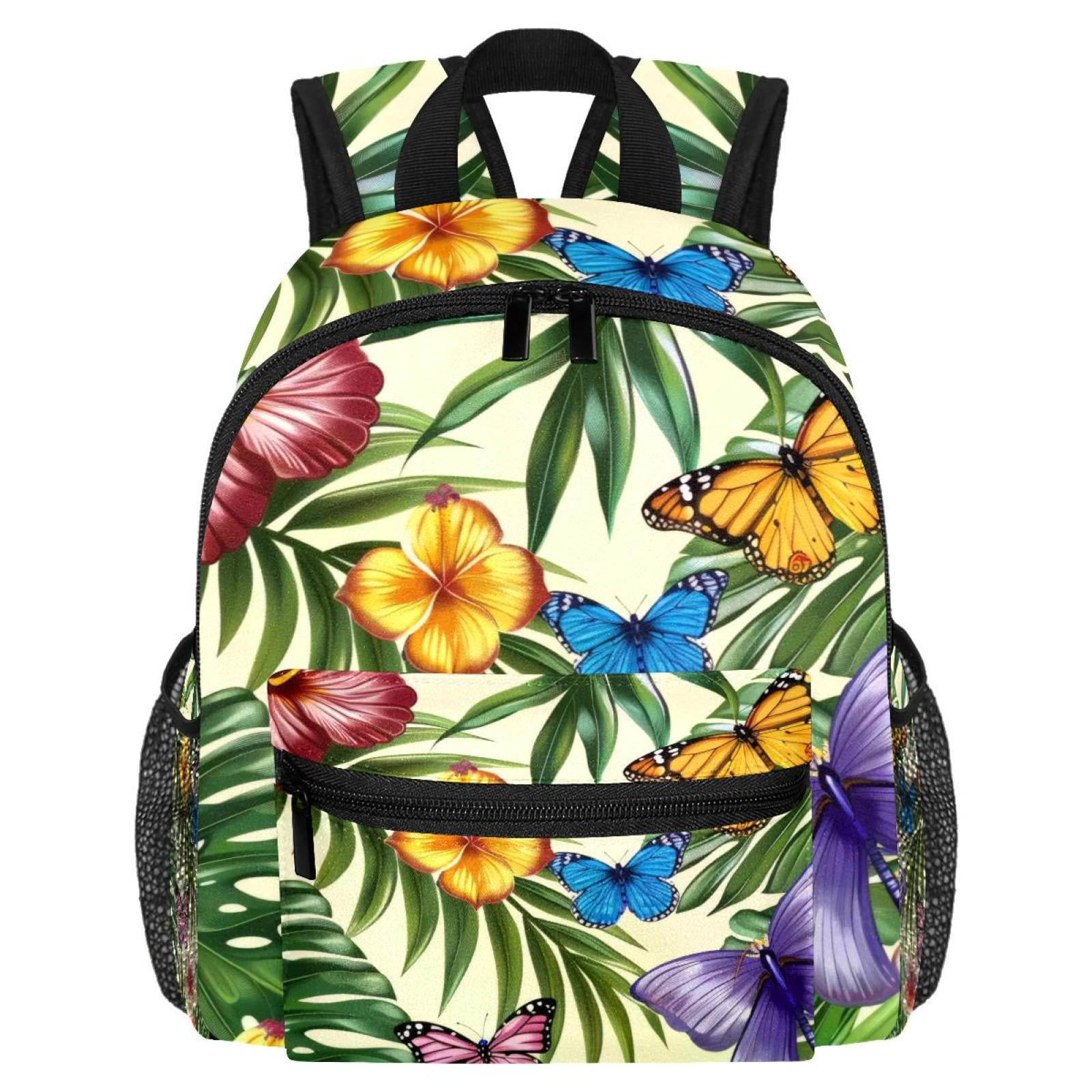 Palm Leaves Colorful Flowers and Butterflies Preschool Mini Backpack for Girls Boys Causal Bookbag for School Travel Walmart