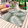 thumbnail image 1 of Palm Leaves Dark Green Outdoor Rug for Patio/Deck/Porch, Non-Slip Large Area Rug 4 x 6 Ft, Summer Botanical Coastal Tropical Indoor Outdoor Rugs Washable Area Rugs, Camping Rug Carpet Runner, 1 of 8