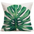 thumbnail image 1 of Palm Leaves Decorative Throw Pillow Cover Case Tropical Palm Leaves Jungle Leaf Outdoor Home Pillow Cases Cotton Linen 18x18 Inch Summer Rainforest Plant Cushion Cover (Palm, 18"X18"), 1 of 4