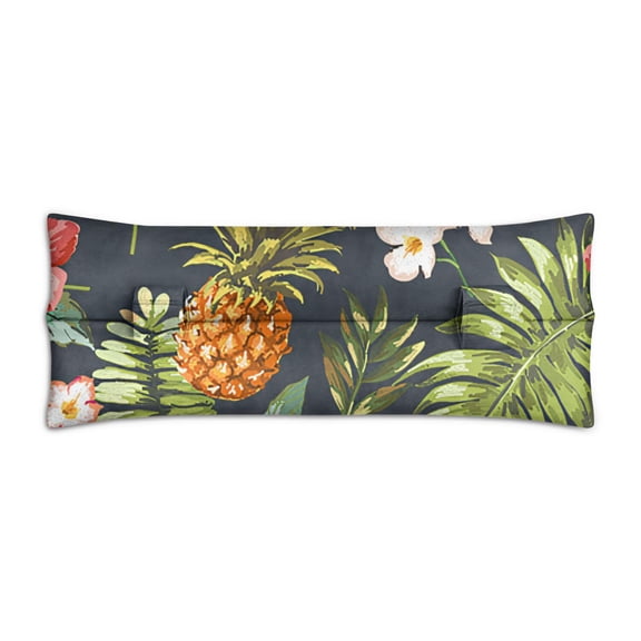 Palm Leaves & Exotic Floral Mastectomy Pillow for Car - Skin-Friendly Post-Surgery Seat Belt Cushion - Vibrant Color Comfort Pad