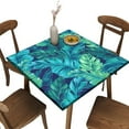 thumbnail image 1 of Palm Leaves Fitted Table Cover Square 36x36 in, Summer Elastic Edge Tablecloth for Party Dining Home Picnic, 1 of 4