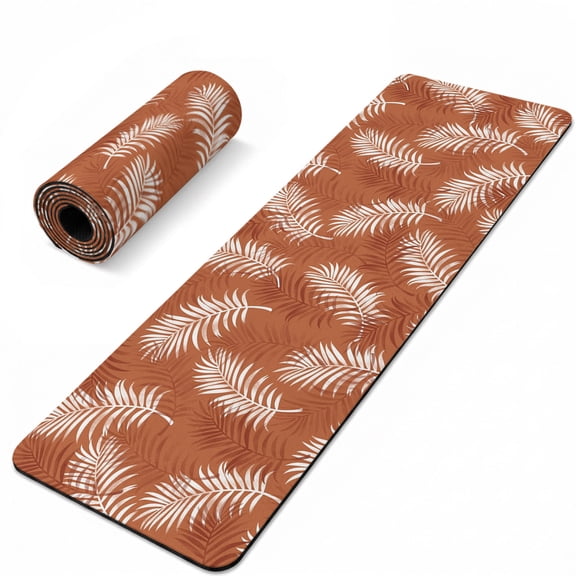 Palm Leaves Heat Insulation Mats for Countertop Coastal Tropical Terracotta Palm Leaf Trivets for Hot Pots and Pans Waterproof Table Protector Cover for Kitchen & Counter Mat 40x12 Inch