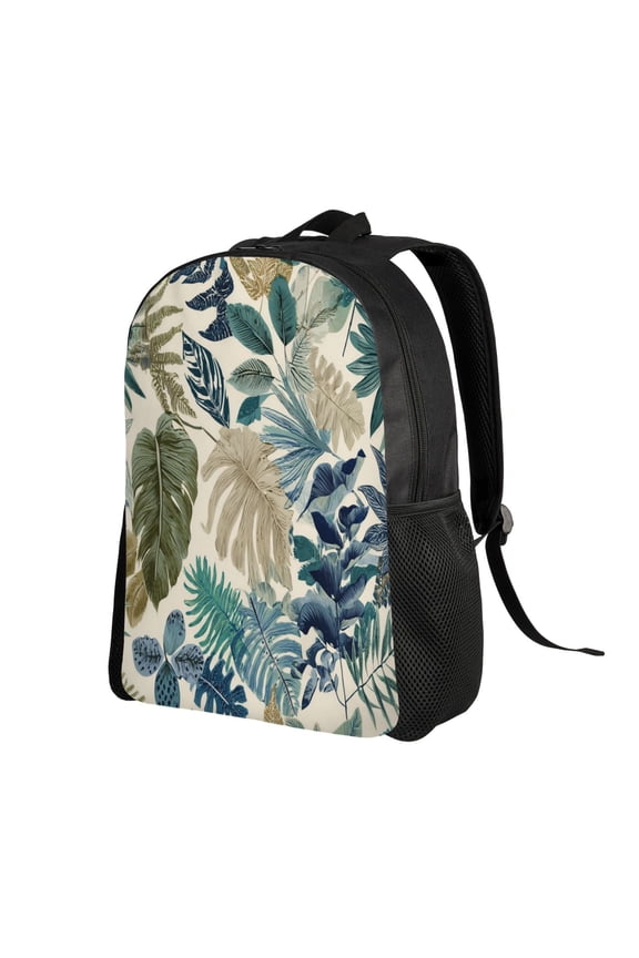 Palm Leaves Hibiscus Flowers Backpack Double Shoulder Backpack Durable, Spacious, Ergonomic Design for Travel, Work & Outdoor Use