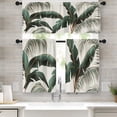 thumbnail image 1 of Palm Leaves Kitchen Curtains Green Gold Window Curtains Valance and Tier Set 36 Inch, Tropical Botanical Rod Pocket Short Tier Curtain for Bedroom Living Room, Summer Small Cafe Kitchen Decor, 1 of 6