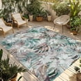 thumbnail image 1 of Palm Leaves Outdoor Rug for Patio/Deck/Porch, Non-Slip Large Area Rug 5 x 7 Ft, Turquoise Tropical Leaf Botanical Retro Spring Indoor Outdoor Rugs Washable Area Rugs, Camping Rug Carpet Runner, 1 of 8